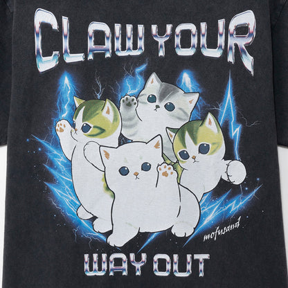 mofusand  Tシャツ  CLAW YOUR WAY OUT スミ