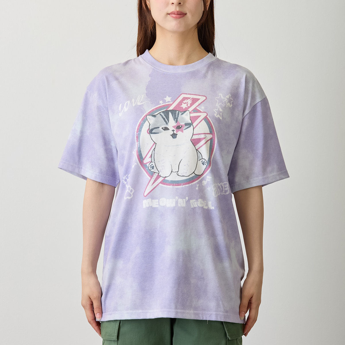 mofusand  Tシャツ  MEOW’N’ROLL パープル