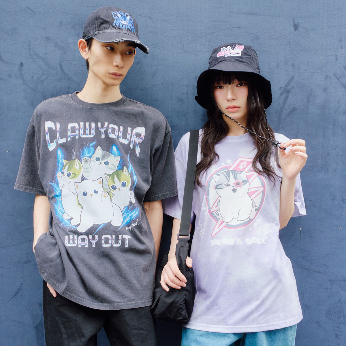 mofusand  Tシャツ  MEOW’N’ROLL パープル