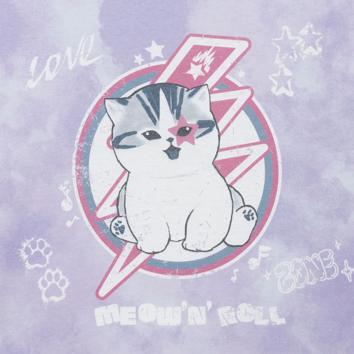 mofusand  Tシャツ  MEOW’N’ROLL パープル