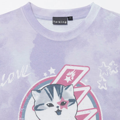 mofusand  Tシャツ  MEOW’N’ROLL パープル