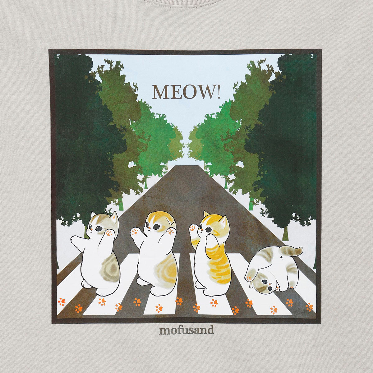 mofusand 와이드 슬리브리스 MEOW! 내추럴