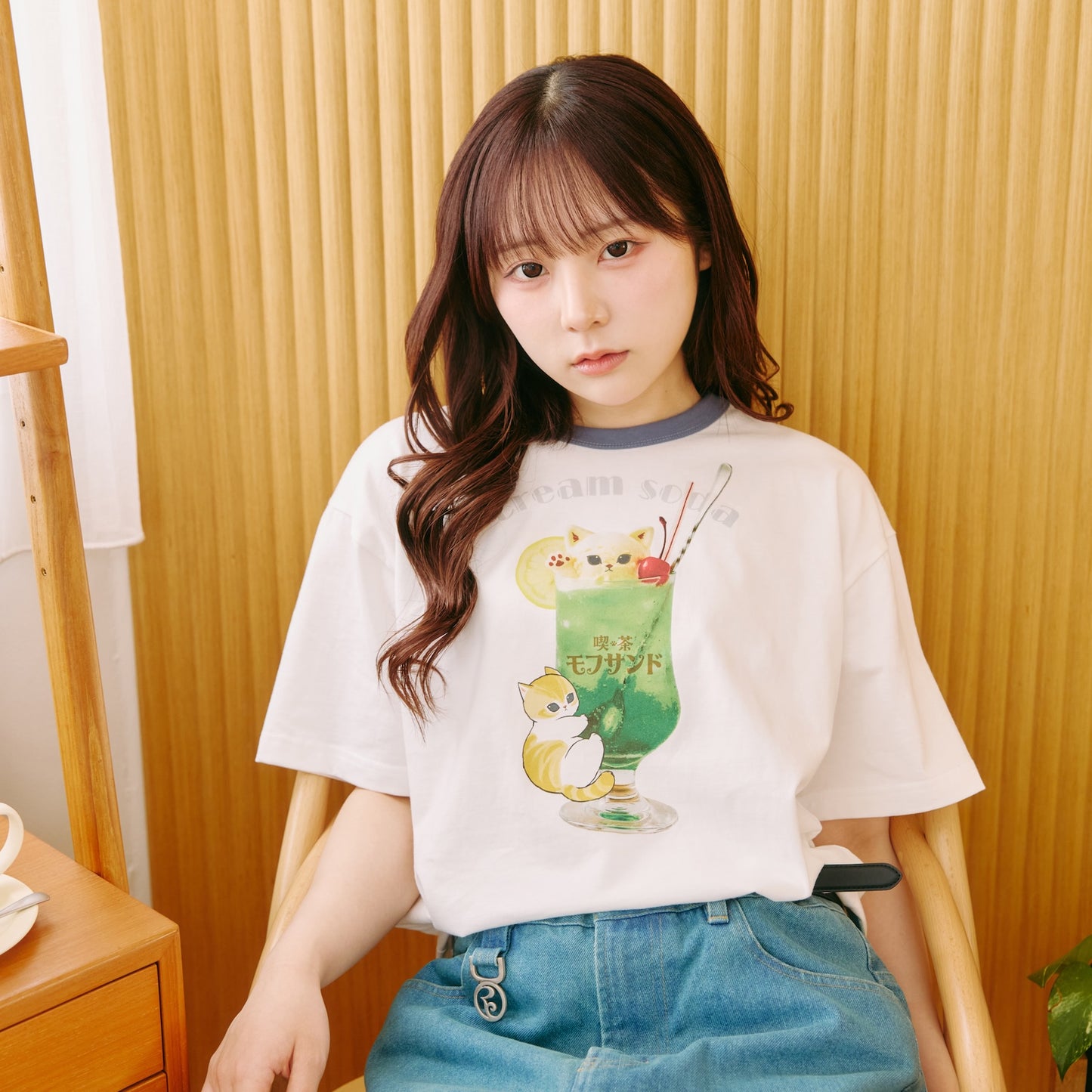 mofusand T-Shirt Cream Soda White