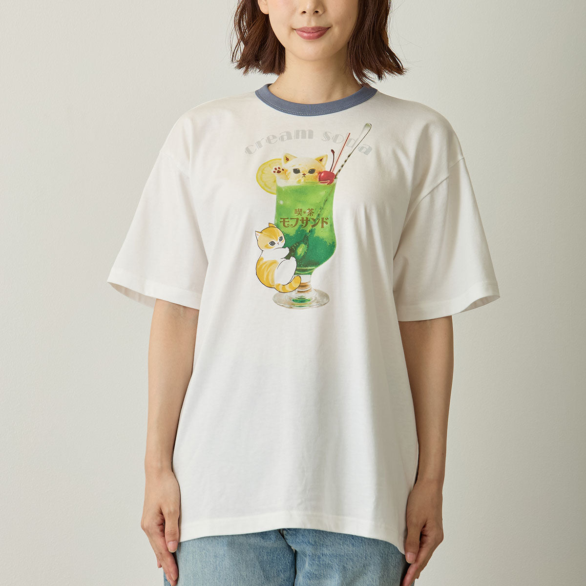 mofusand T-Shirt Cream Soda White