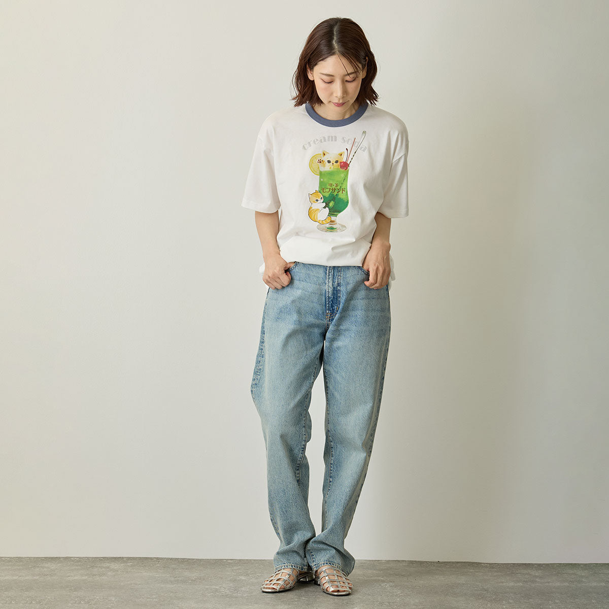 mofusand T-Shirt Cream Soda White