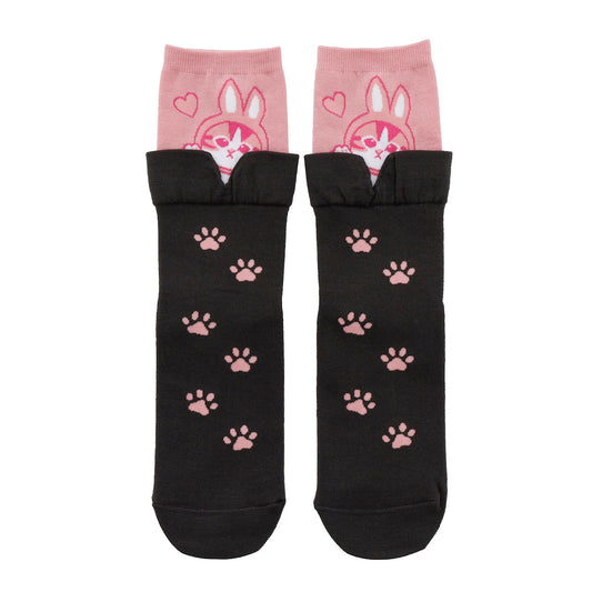 mofusand 叠穿风袜子 兔子猫（粉色）