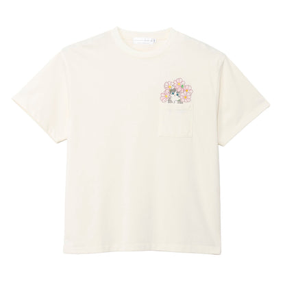 mofusand × 히비야 카단 티셔츠 코스모스 오프화이트
