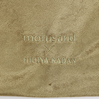 mofusand×日比谷花園 褶皺肩帶迷你包 葉片圖案 橄欖色