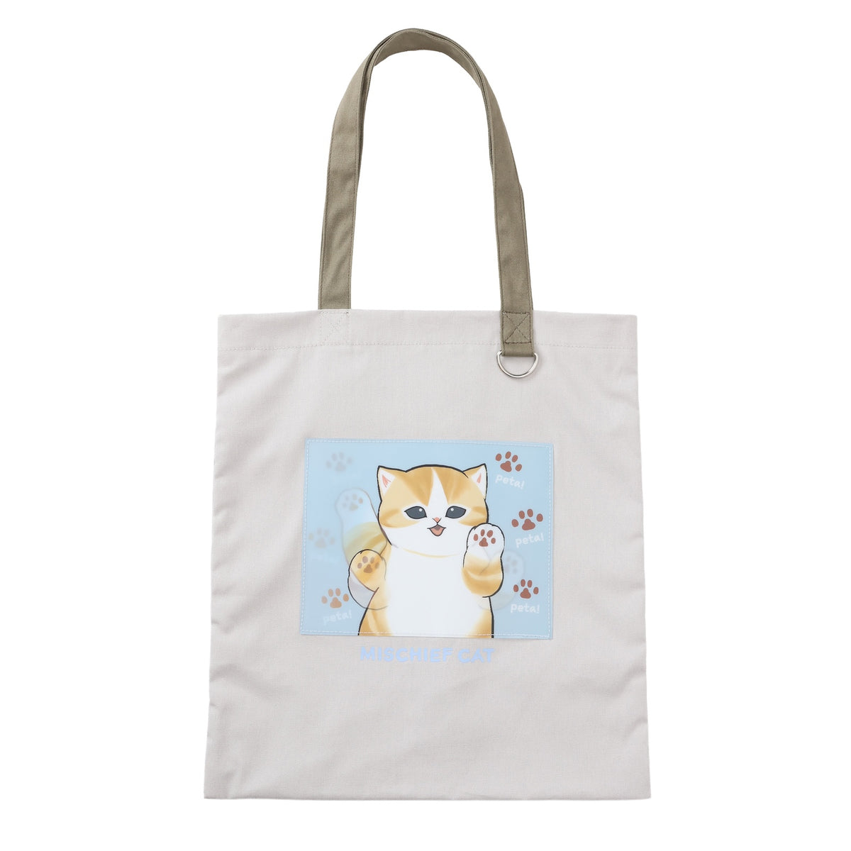 mofusand 렌티큘러 토트백 MISCHIEF CAT 내추럴