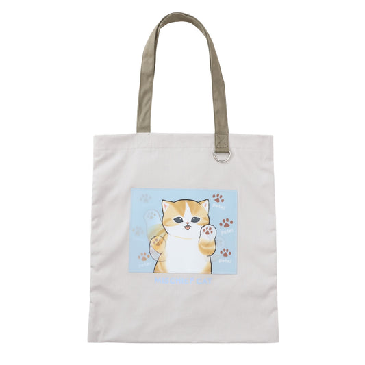 mofusand  レンチキュラートートバッグ MISCHIEF CAT ナチュラル