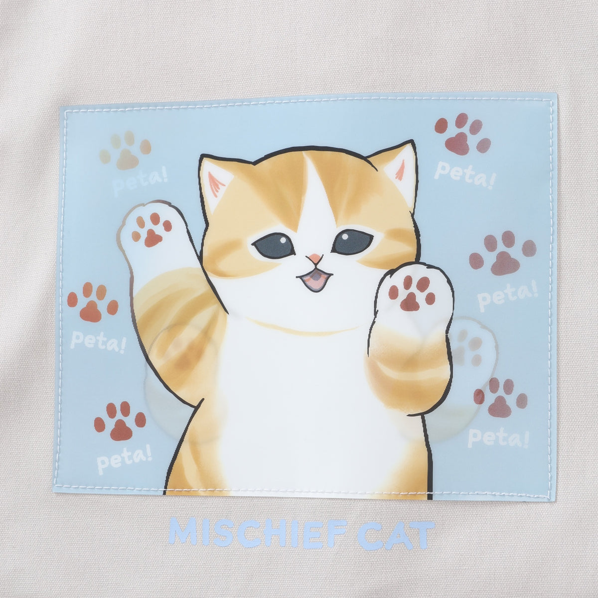 mofusand 렌티큘러 토트백 MISCHIEF CAT 내추럴