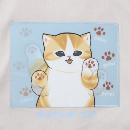 mofusand 렌티큘러 토트백 MISCHIEF CAT 내추럴
