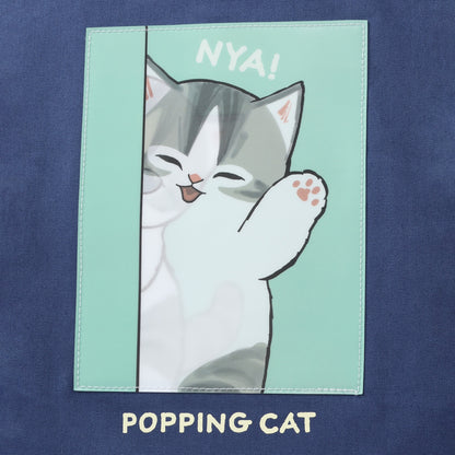 mofusand 렌티큘러 토트백 POPPING CAT 네이비