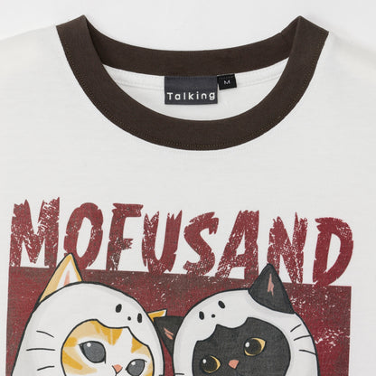mofusand 티셔츠 SCARY CAT 화이트