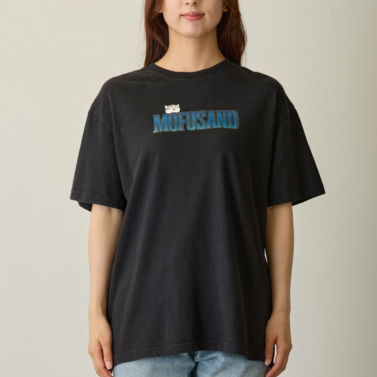 mofusand 티셔츠 호러 상어냥 블랙
