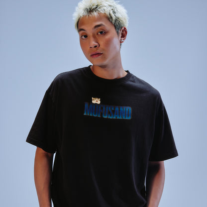 mofusand 티셔츠 호러 상어냥 블랙