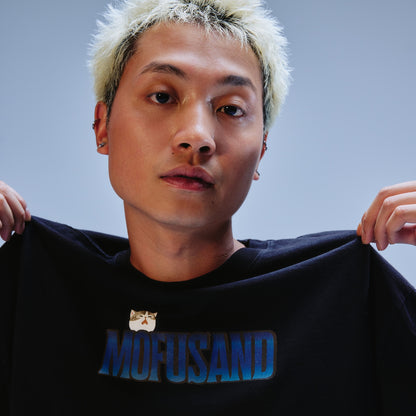 mofusand 티셔츠 호러 상어냥 블랙