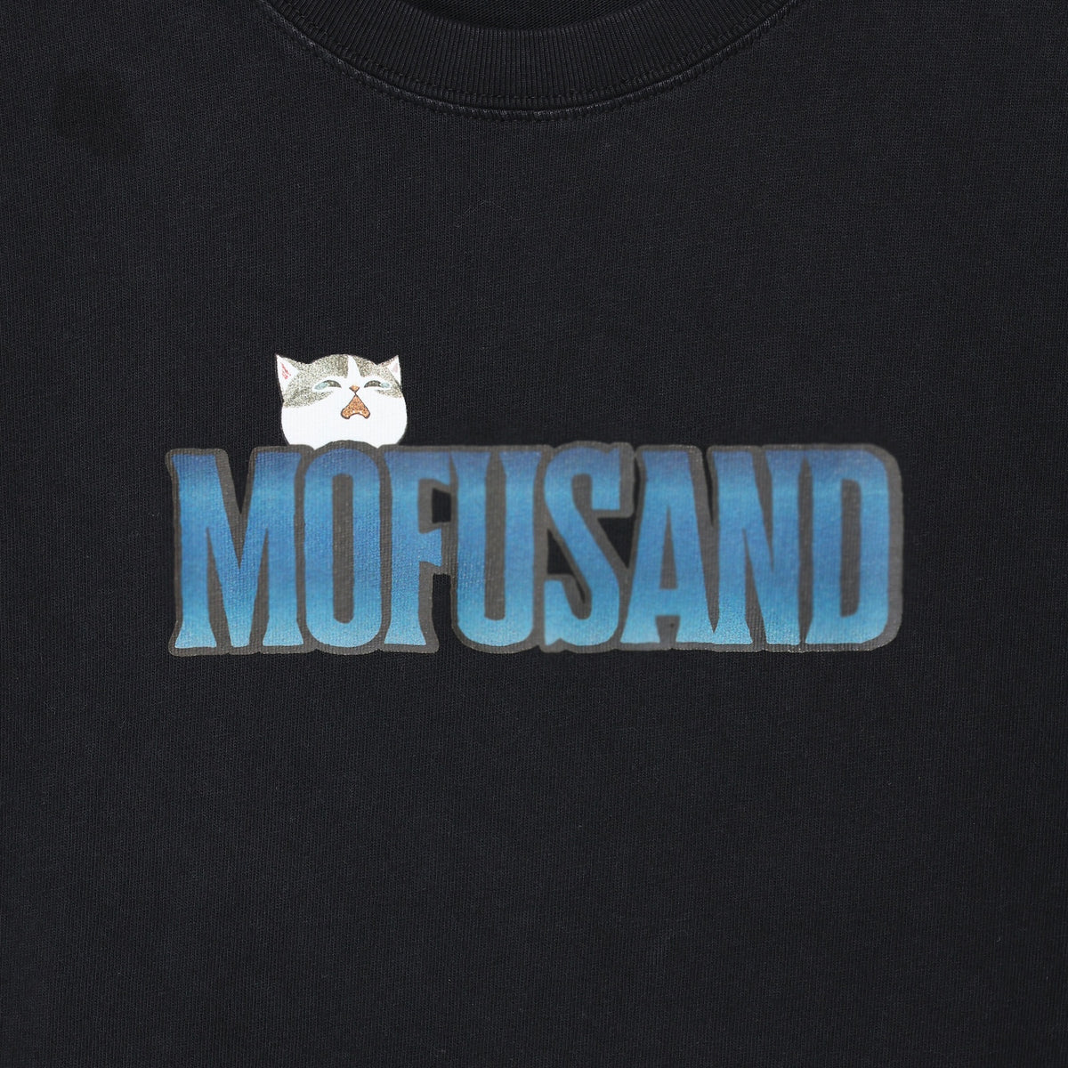 mofusand 티셔츠 호러 상어냥 블랙