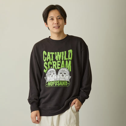 mofusand 스웨트셔츠 CAT WILD SCREAM 블랙