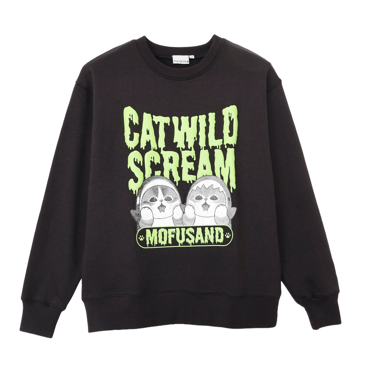 mofusand 스웨트셔츠 CAT WILD SCREAM 블랙