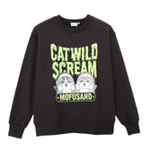mofusand 스웨트셔츠 CAT WILD SCREAM 블랙