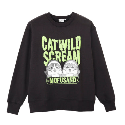 mofusand 스웨트셔츠 CAT WILD SCREAM 블랙
