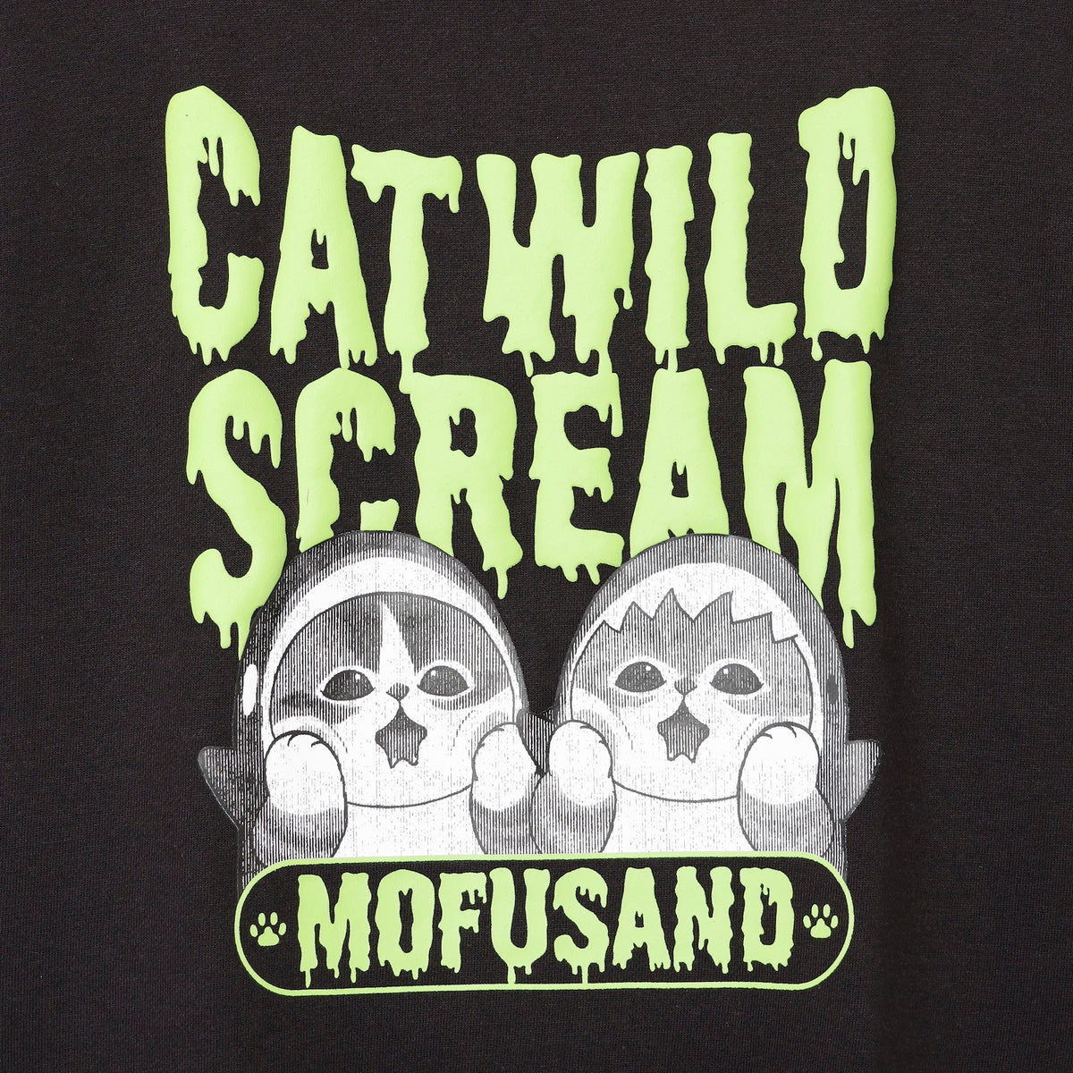 mofusand 스웨트셔츠 CAT WILD SCREAM 블랙