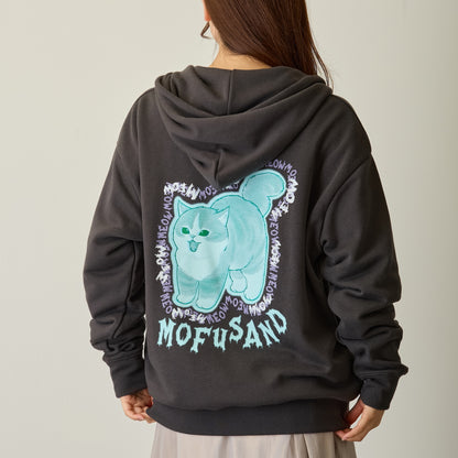 mofusand 집업 후디 MEOWING CATS 차콜 블랙