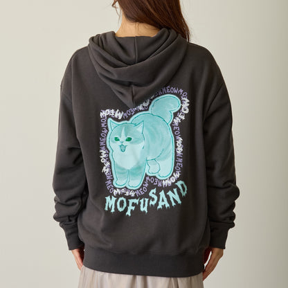 mofusand 집업 후디 MEOWING CATS 차콜 블랙