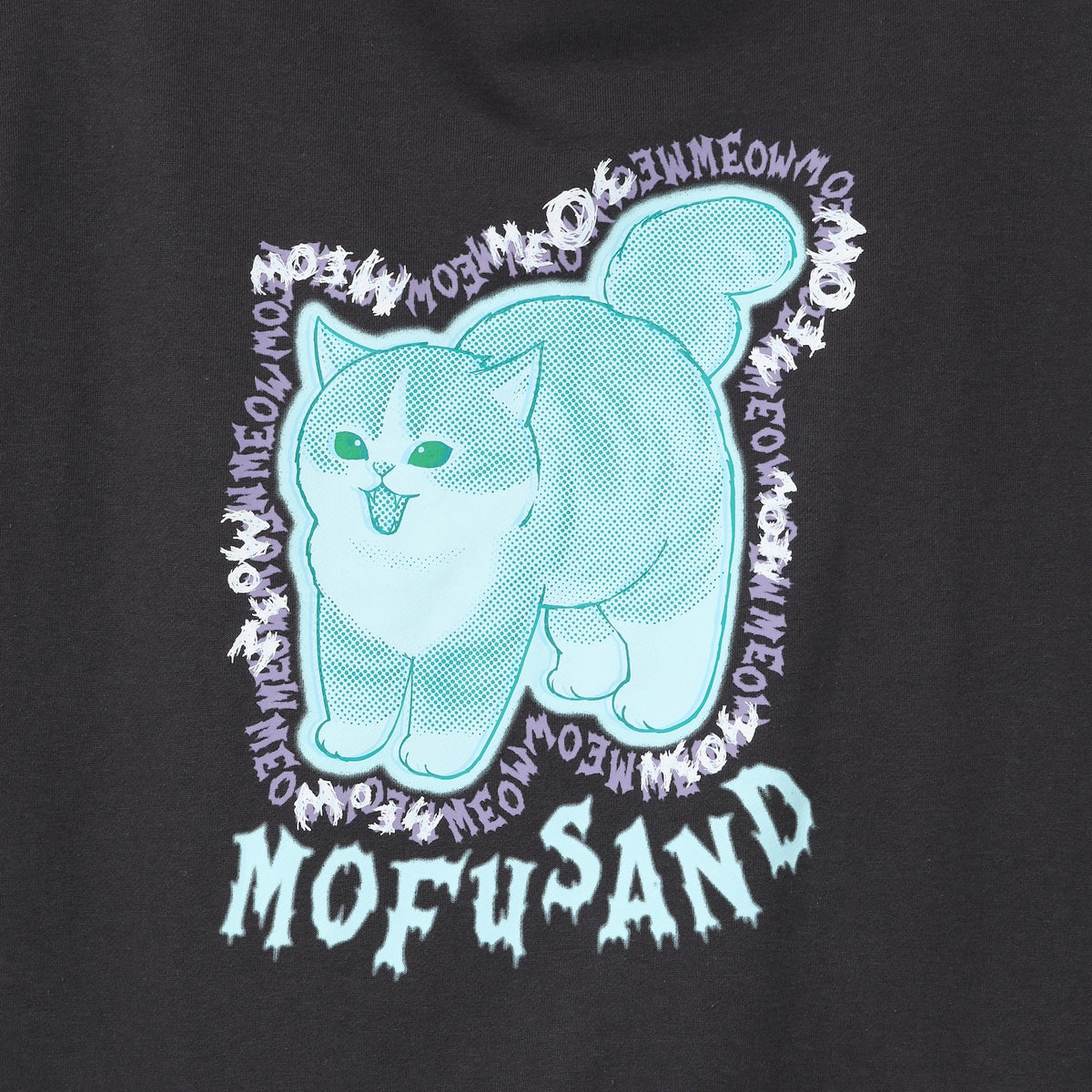 mofusand 집업 후디 MEOWING CATS 차콜 블랙
