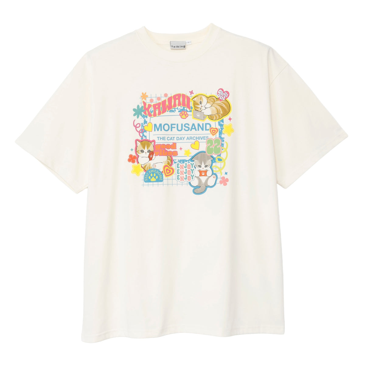 mofusand Tシャツ THE CAT DAY ARCHIVES ホワイト