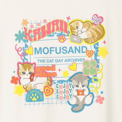 mofusand Tシャツ THE CAT DAY ARCHIVES ホワイト