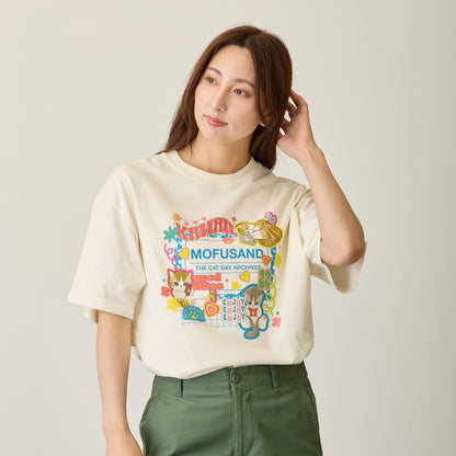 mofusand Tシャツ THE CAT DAY ARCHIVES ホワイト