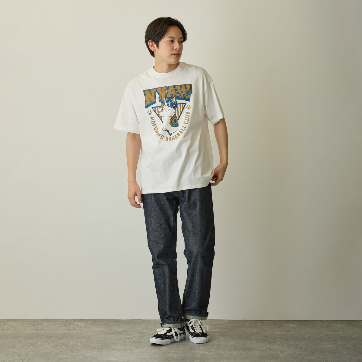 mofusand Tシャツ NYAW ホワイト