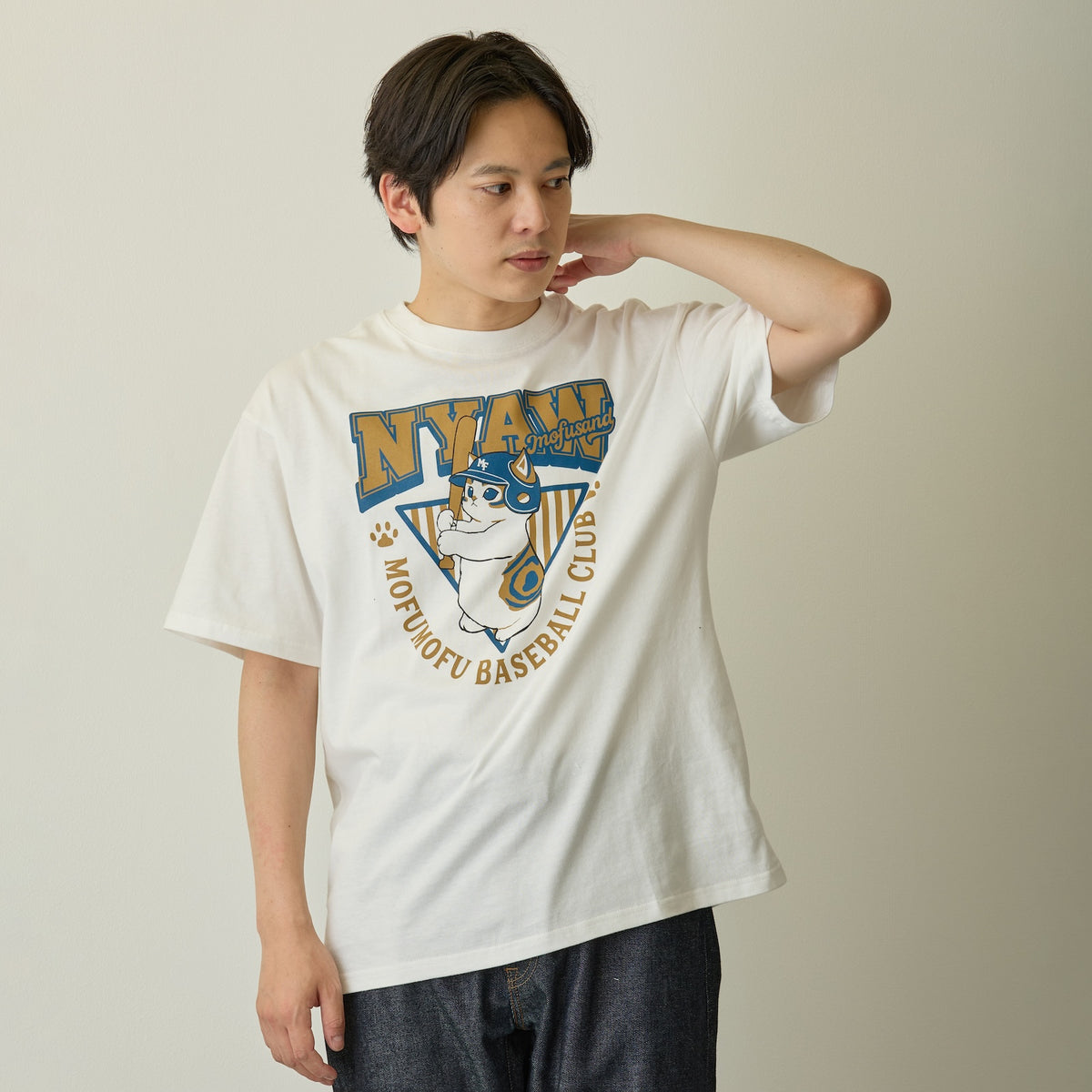 mofusand Tシャツ NYAW ホワイト