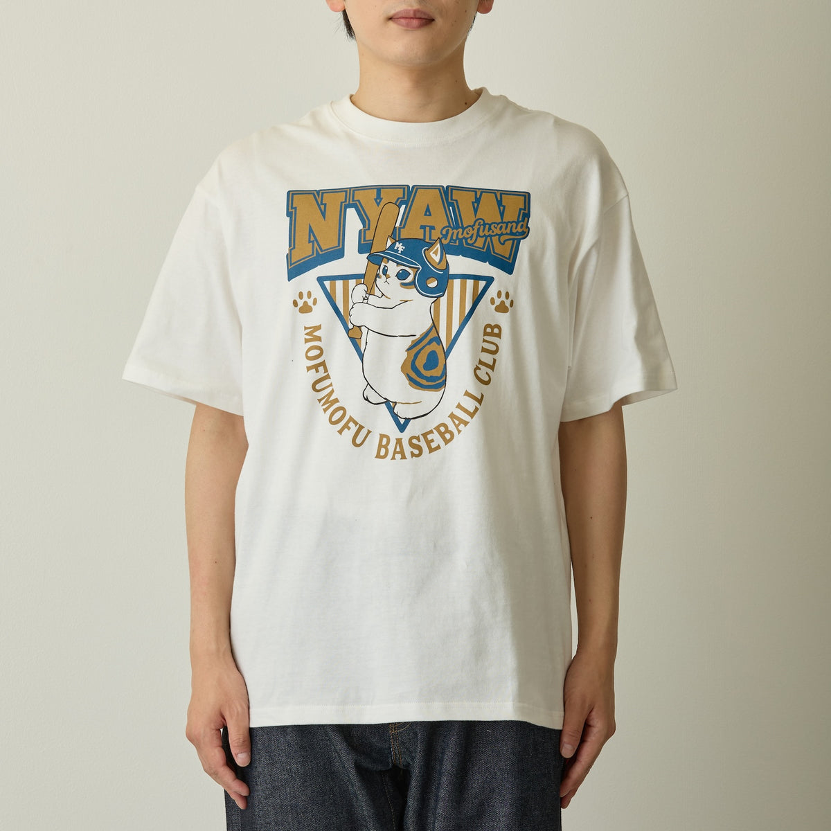 mofusand Tシャツ NYAW ホワイト
