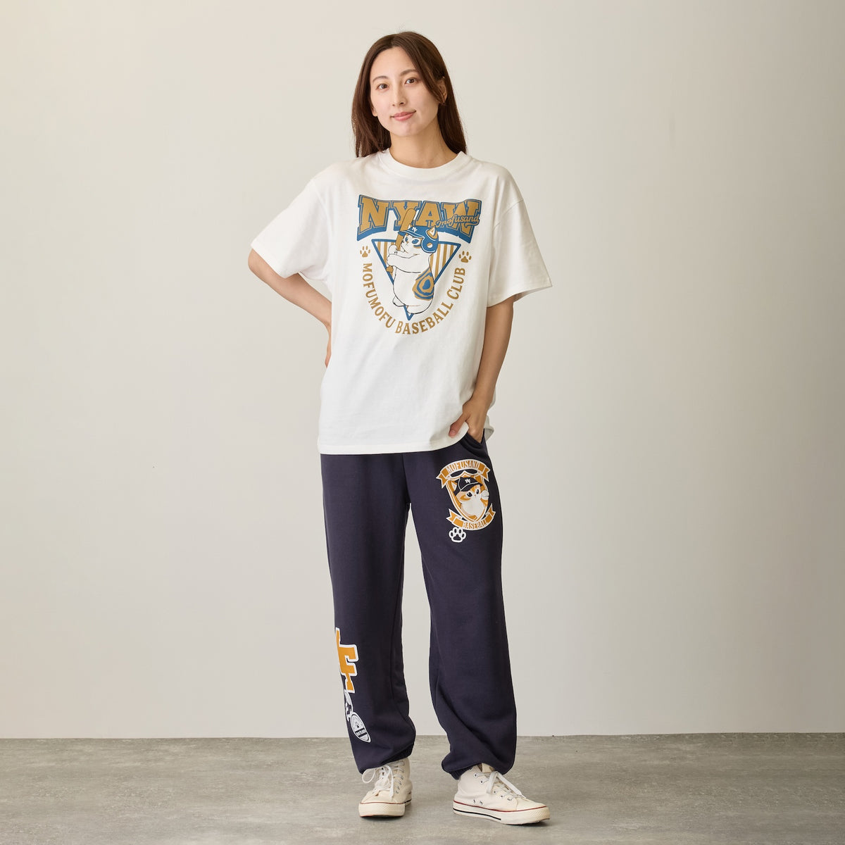 mofusand Tシャツ NYAW ホワイト