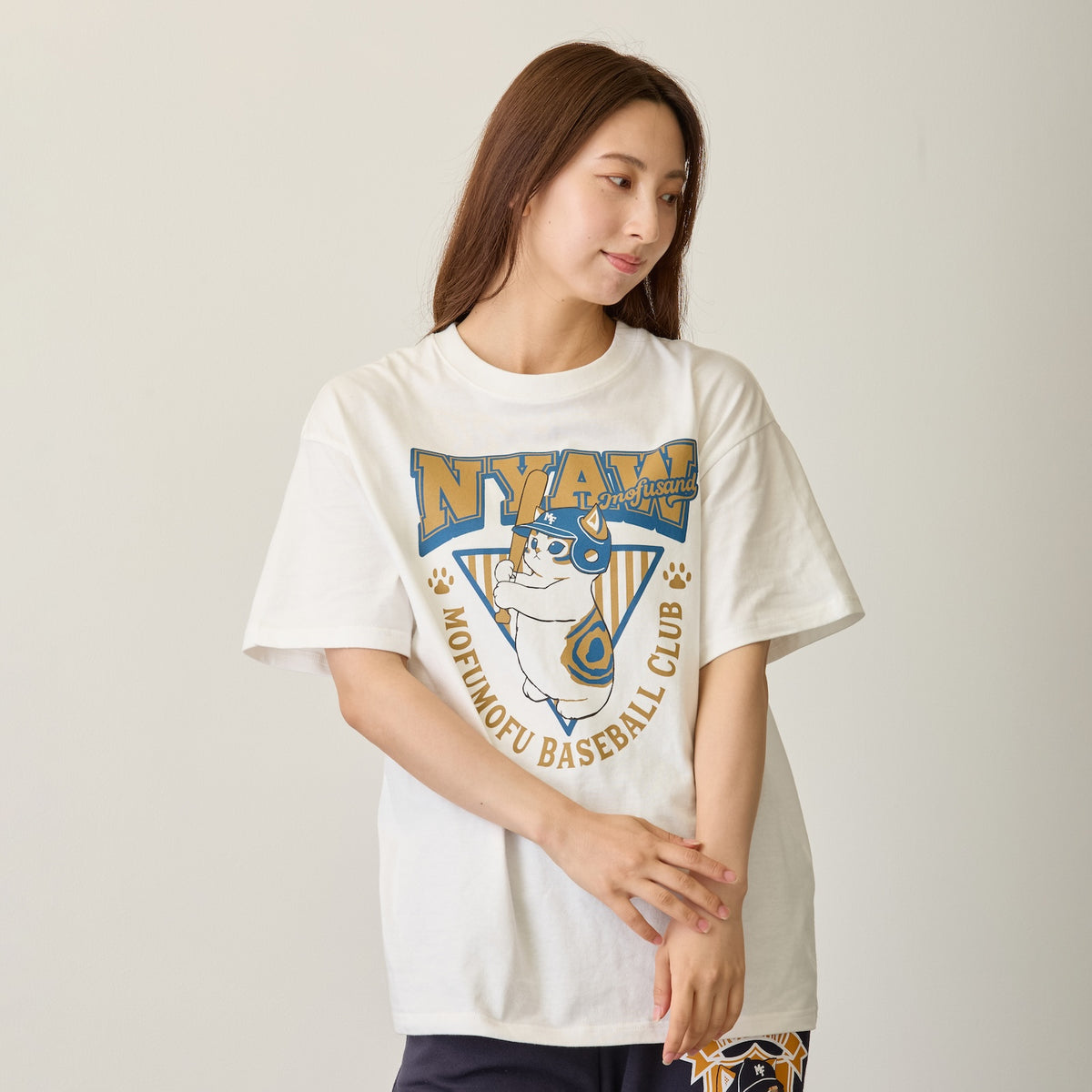 mofusand Tシャツ NYAW ホワイト