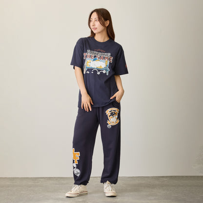 mofusand Tシャツ PAWSING THE GAME  ネイビー