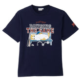 mofusand Tシャツ PAWSING THE GAME  ネイビー