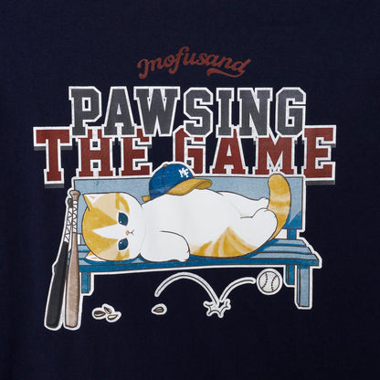 mofusand Tシャツ PAWSING THE GAME  ネイビー