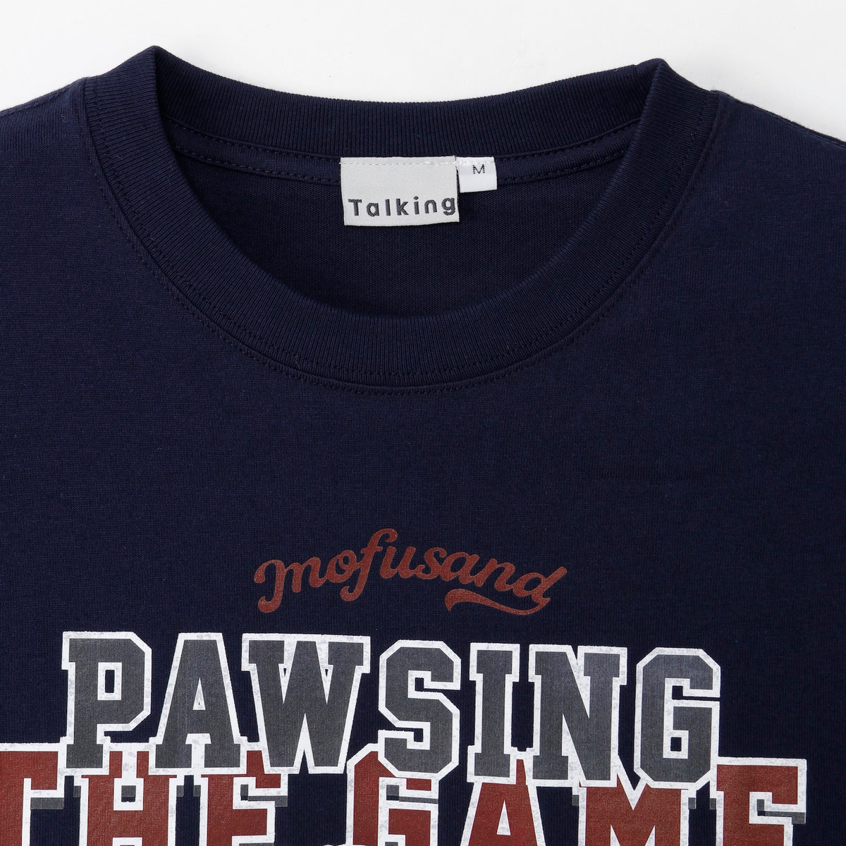 mofusand Tシャツ PAWSING THE GAME  ネイビー