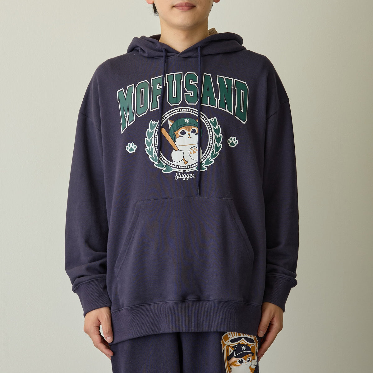 mofusand スウェットパーカー Slugger ネイビー