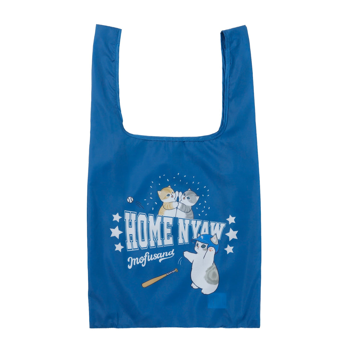 mofusand Reusable Shopping Bag (HOME NYAW, Blue)