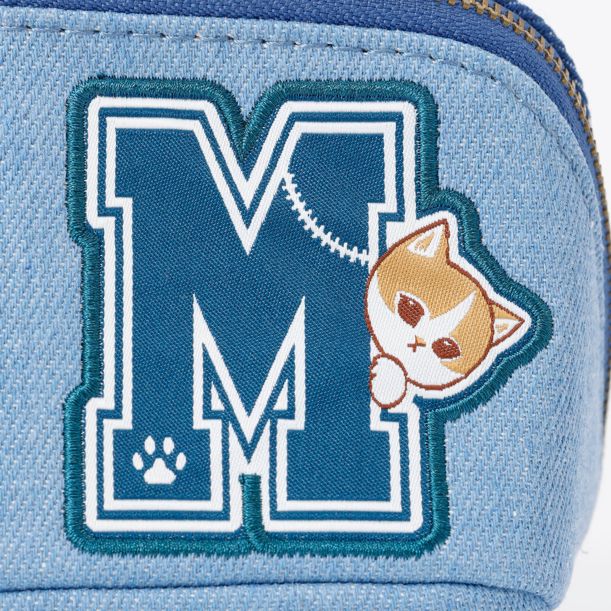 mofusand デニムポーチ M ブルー