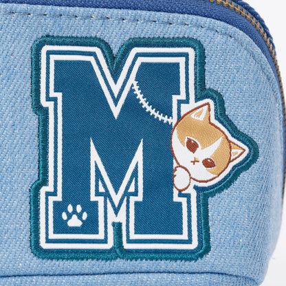 mofusand デニムポーチ M ブルー