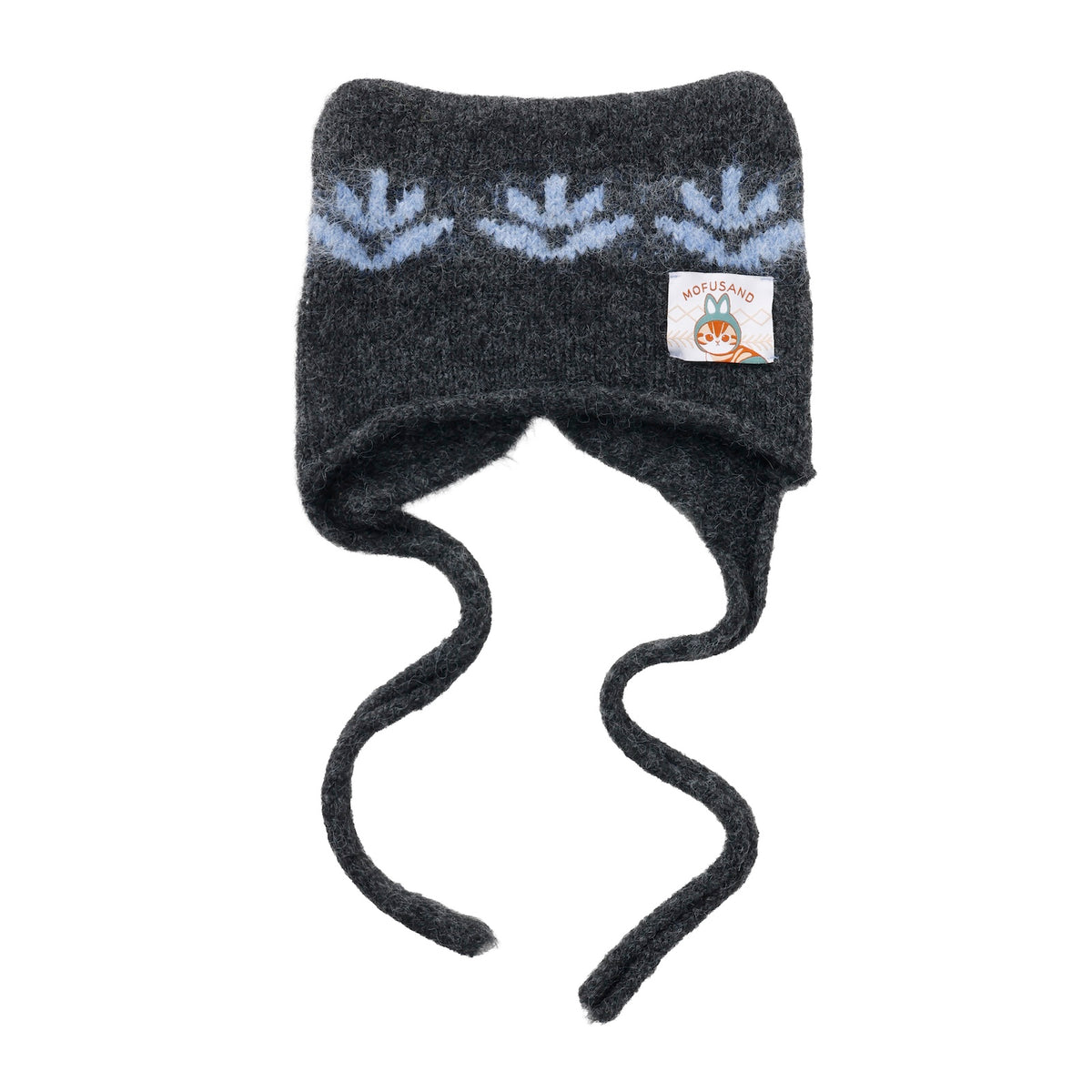 mofusand WOODLANDS 고양이 귀 니트 캡 NORDIC 차콜