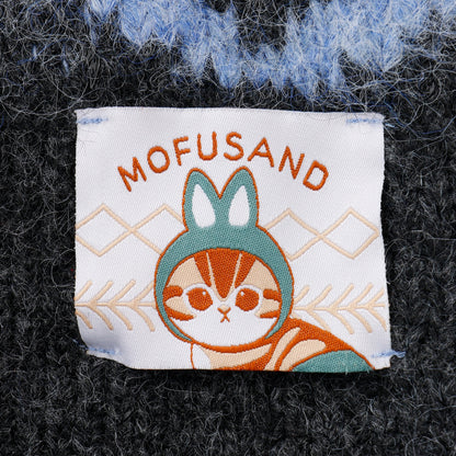 mofusand WOODLANDS 고양이 귀 니트 캡 NORDIC 차콜