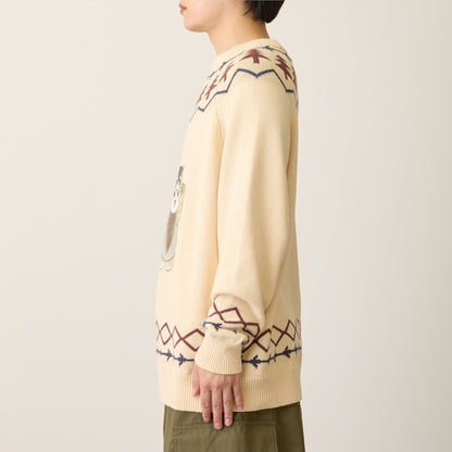 mofusand  WOODLANDS 스웨터 RACOON 내츄럴