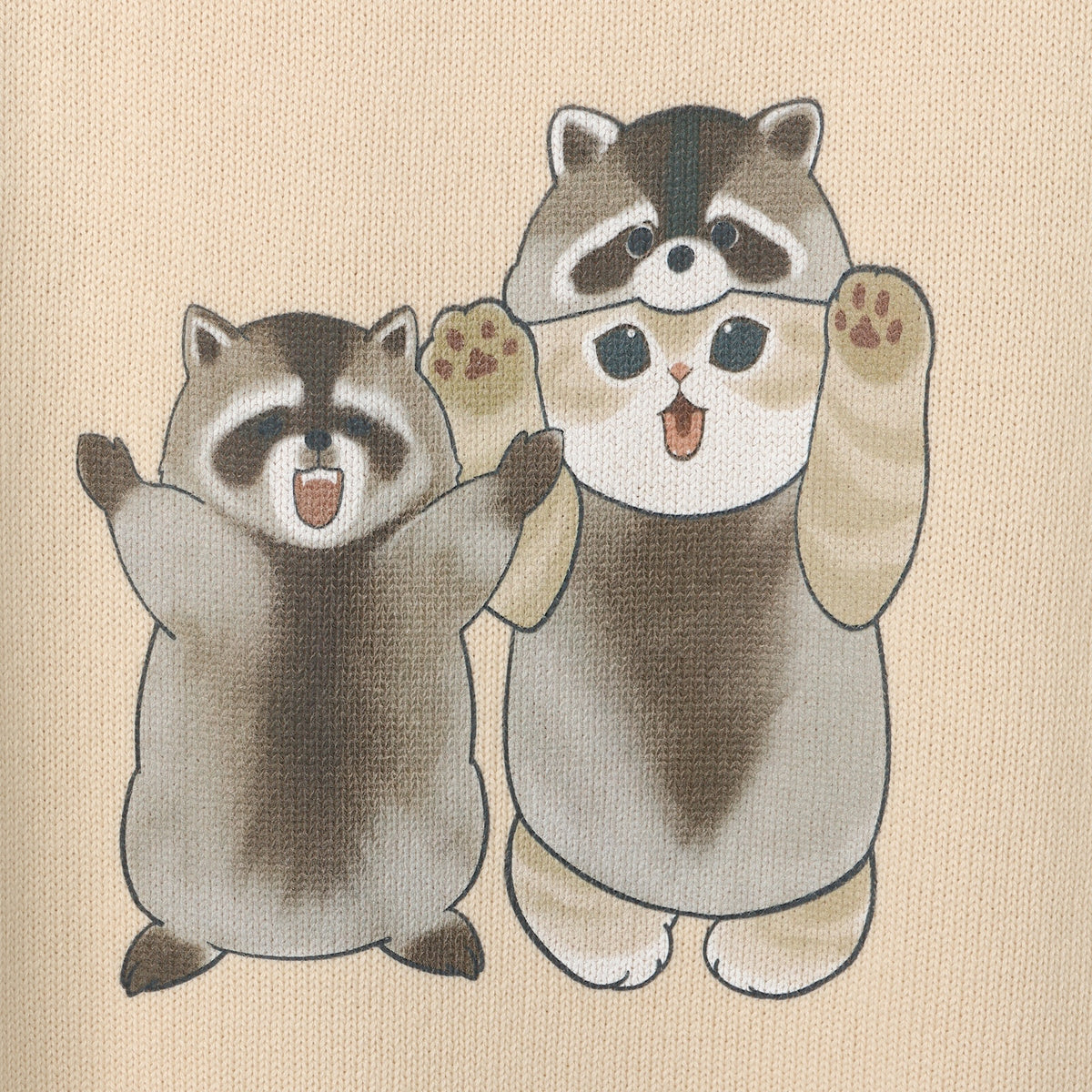 mofusand  WOODLANDS 스웨터 RACOON 내츄럴